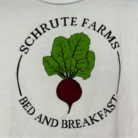 Ripple Junction White Schrute Farm 'The Office' T-Shirt Size Small - Picture 3 of 4